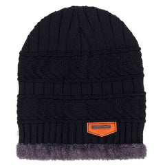 Men Triangle Pattern Knit Winter Thermal Cap