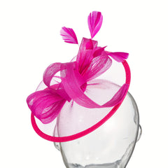 Feather Satin Fascinator Hat Tea Party Wedding Bridal 1950S Vintage Headwear