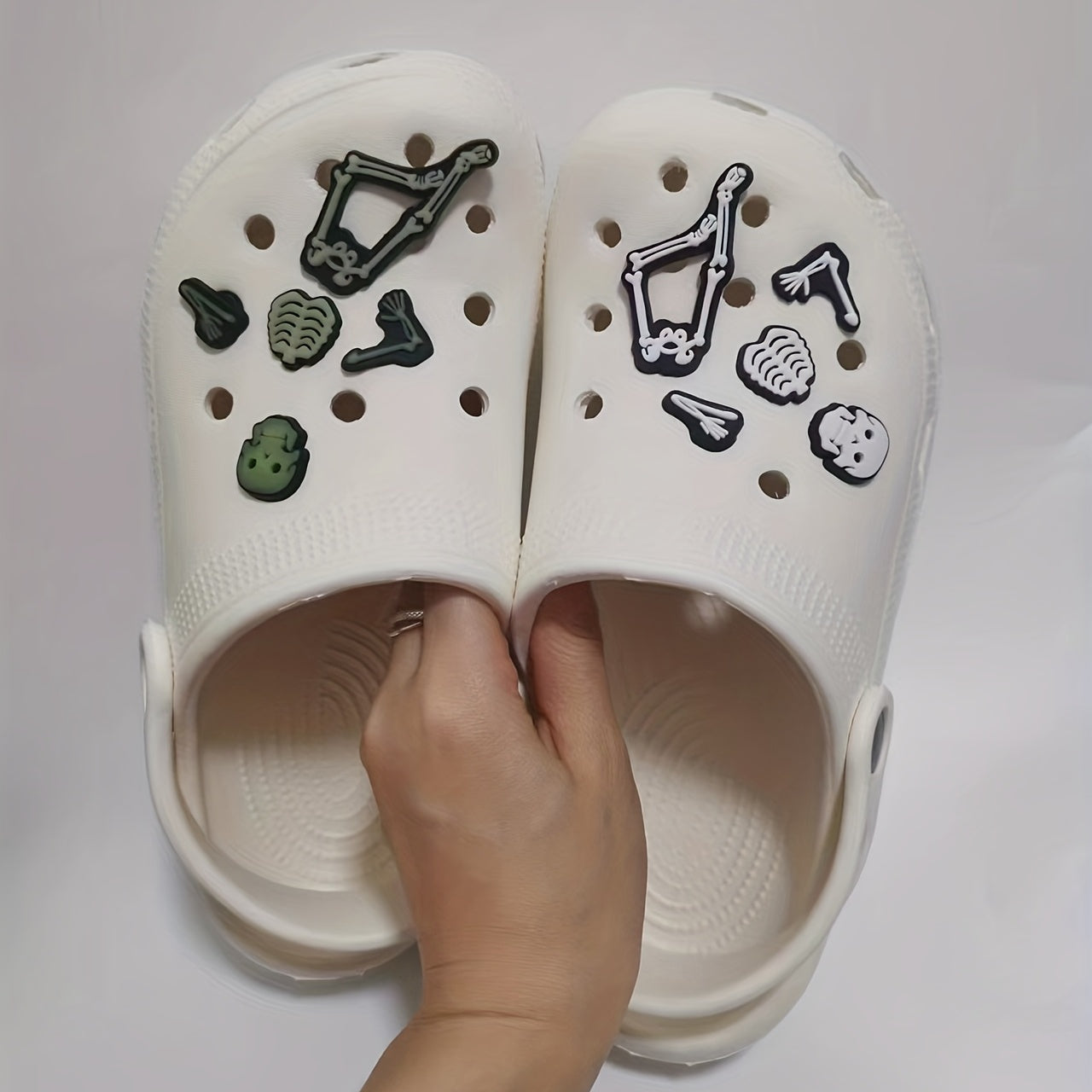 Skeleton PVC Charms For Shoes Light In Night Jibitz For Sandals