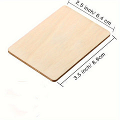 36pcs Blank Wood Squares for DIY Arts Craft Project Decoration 6.35 X 8.89 Cm
