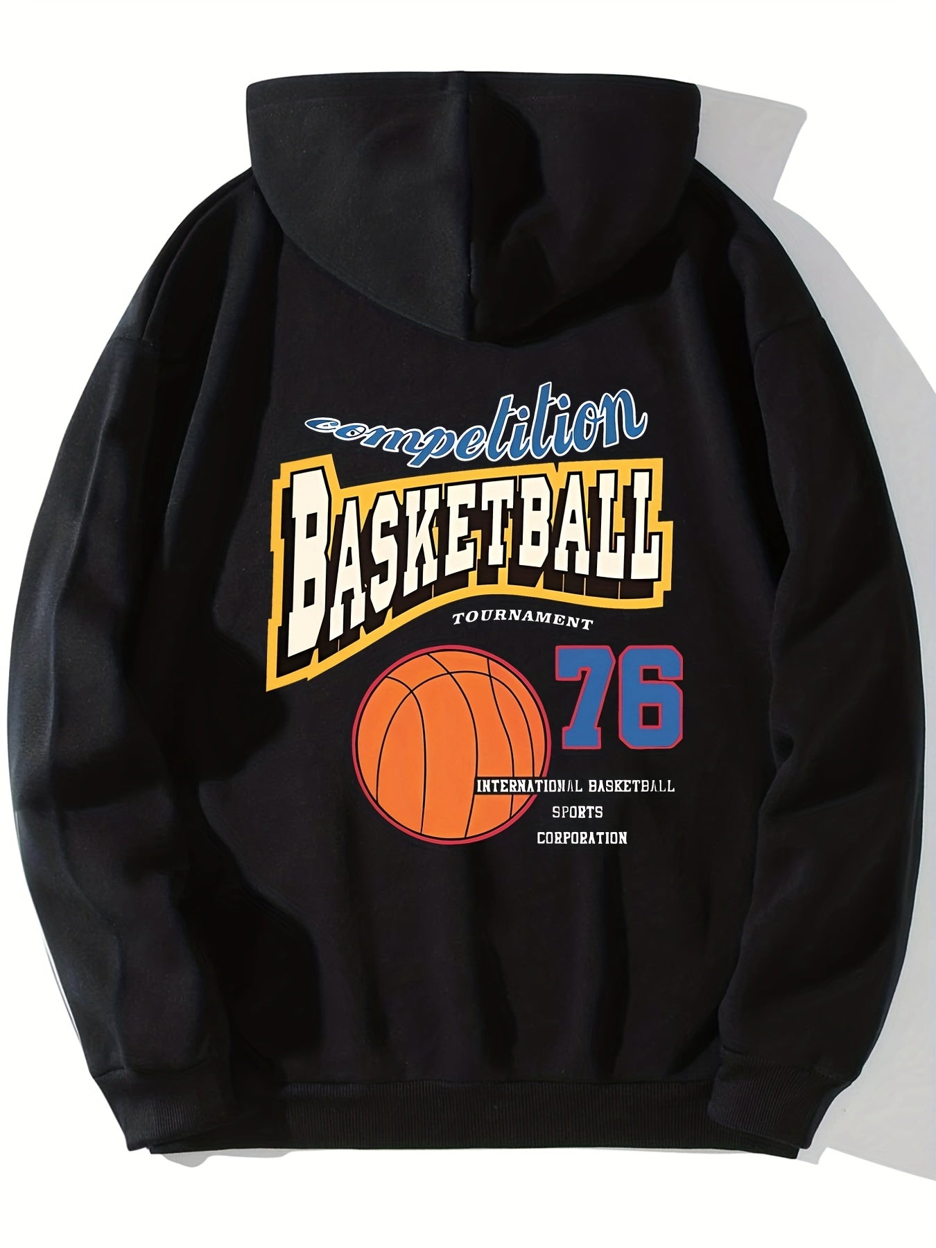 Basketball Print Kangaroo Pocket Hoodie Women's Sweatshirt