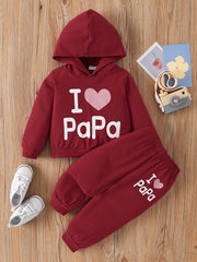 PAPA Casual Outfit Hoodie & Trousers Set for Boys