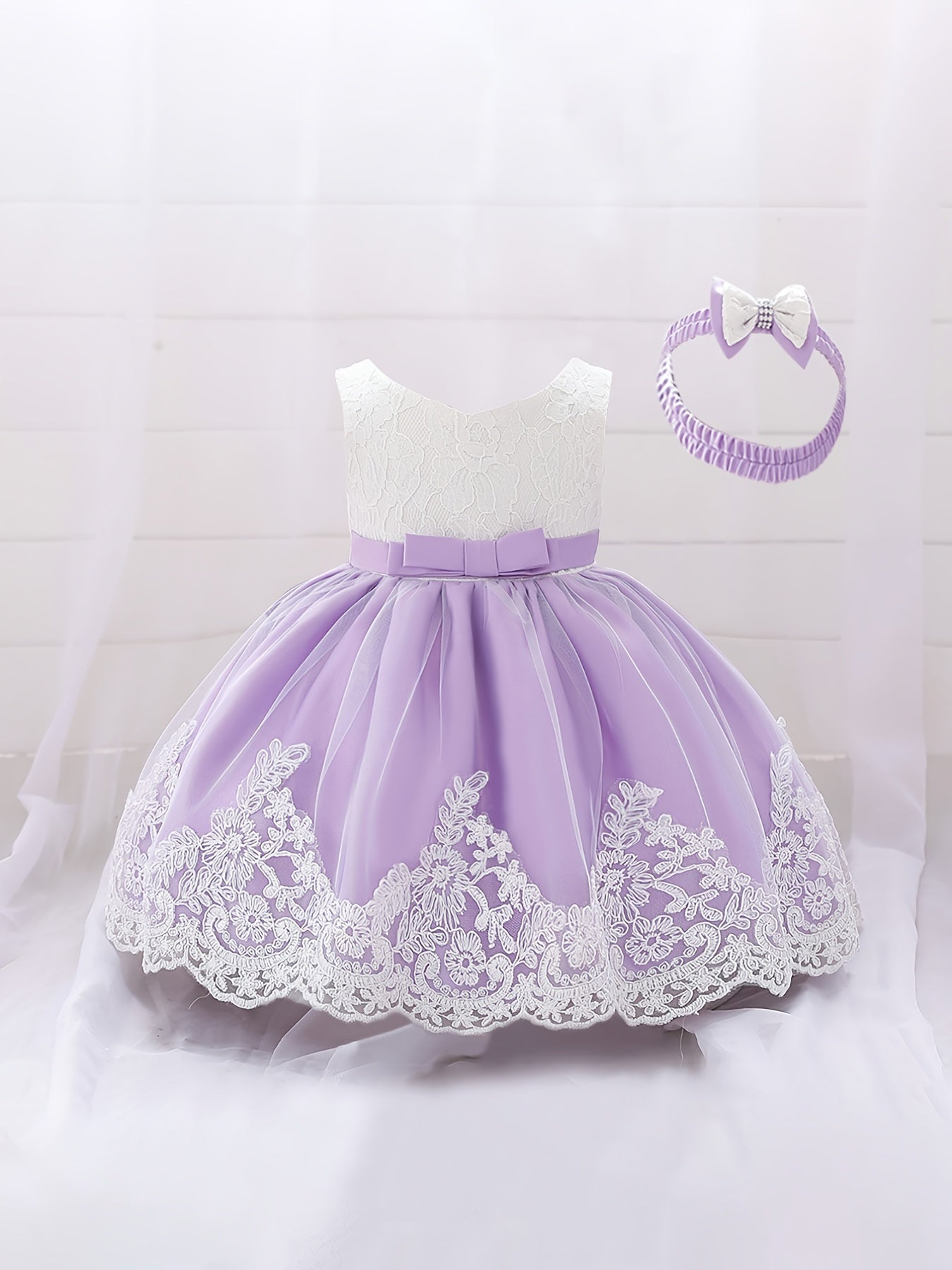 Baby's Lace Wedding Dress with Big Bow