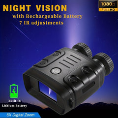 Night Vision Binoculars 1080P 5X Zoom Long Distance Infrared Obs