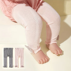 Baby Girls Bow Ruffled Pantyhose for Summer & Spring
