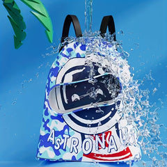 Waterproof Swimming Bag Beach Backpack Kids Dry Wet Storage Cartoon Astronaut