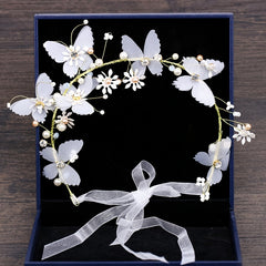 Butterfly Pearl Bride Hairbands Wedding Headband Hair Accessories Bridal Tiara