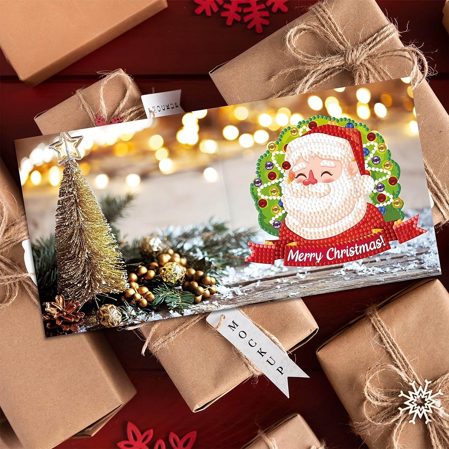12PCS Christmas Cards 5D DIY Diamond Painting Mosaic Thanksgiving Greeting Cards