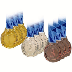Metal Winner Medals with V Neck Ribbon for Events & Games
