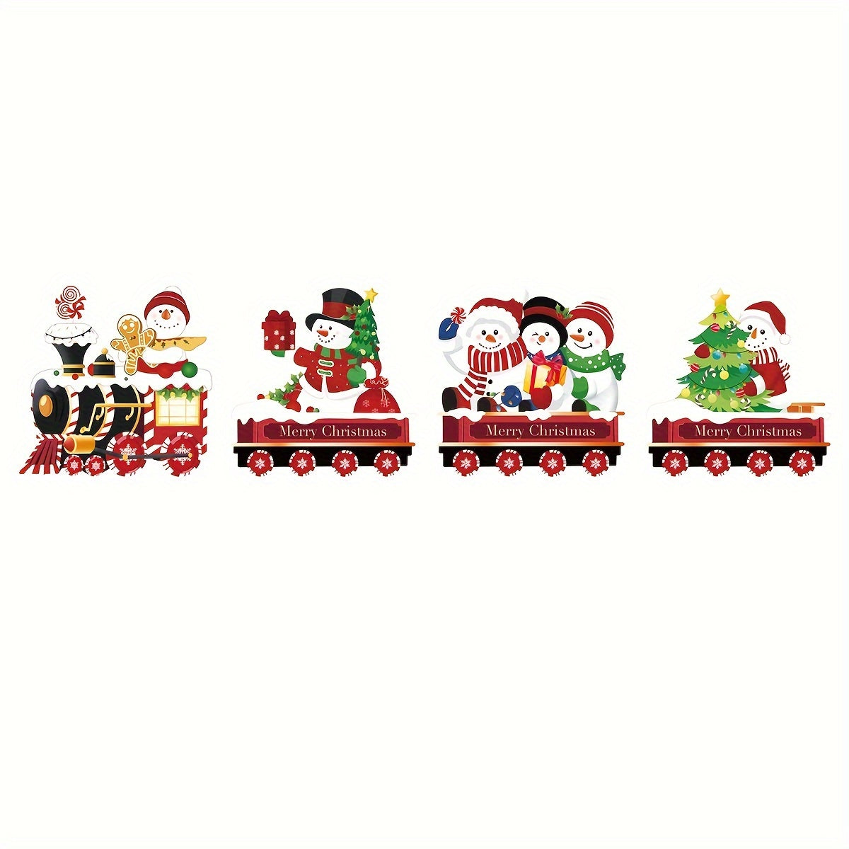 Christmas Train Yard Sign Santa Snowman Tree