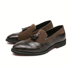 Men's Tassel Loafer Shoes Textured Comfy Slip On Dress Shoes