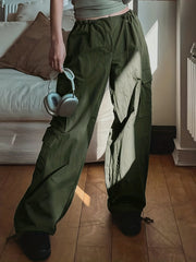 Y2K Cargo Parachute Pants Casual Baggy Pants Women's Clothing
