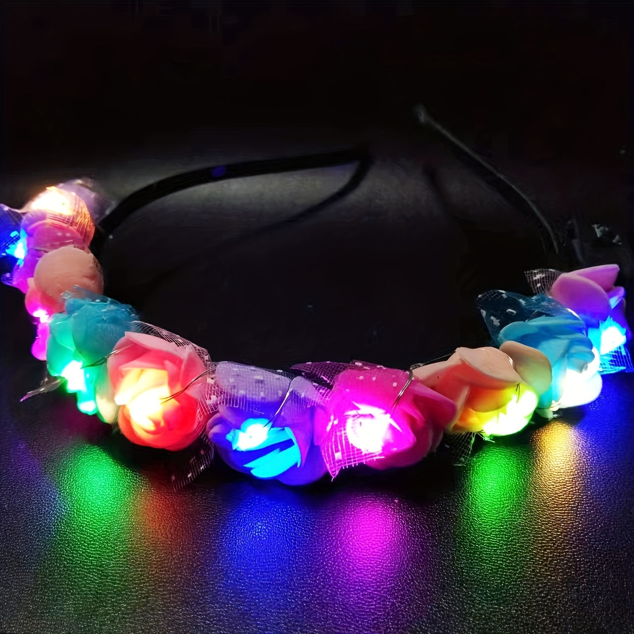 Luminous Flower Wreath Headgear for Party & Birthday