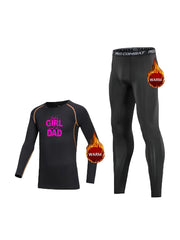 2pcs Kids Fleece Compression Sets Letter Print Pullover Matching Pants