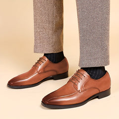 Men's British Style Square Toe Derby Shoes for Wedding Business