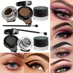 2-in-1 Eyebrow Powder & Eyeliner Set, Waterproof & Durable, Brown