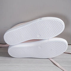 Women's Minimalist Solid Sneakers Low Round Toe Lace-Up Outdoor Shoes