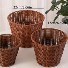Rattan Woven Fruit Basket Storage Basket - Multifunctional