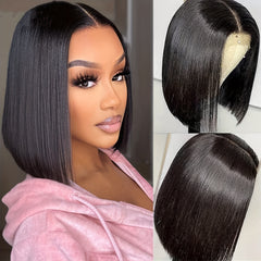 HD Lace Short Bob Wig 150 Density Human Hair Glueless Closure Wig