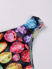Diamond Print One Shoulder Lounge Dress