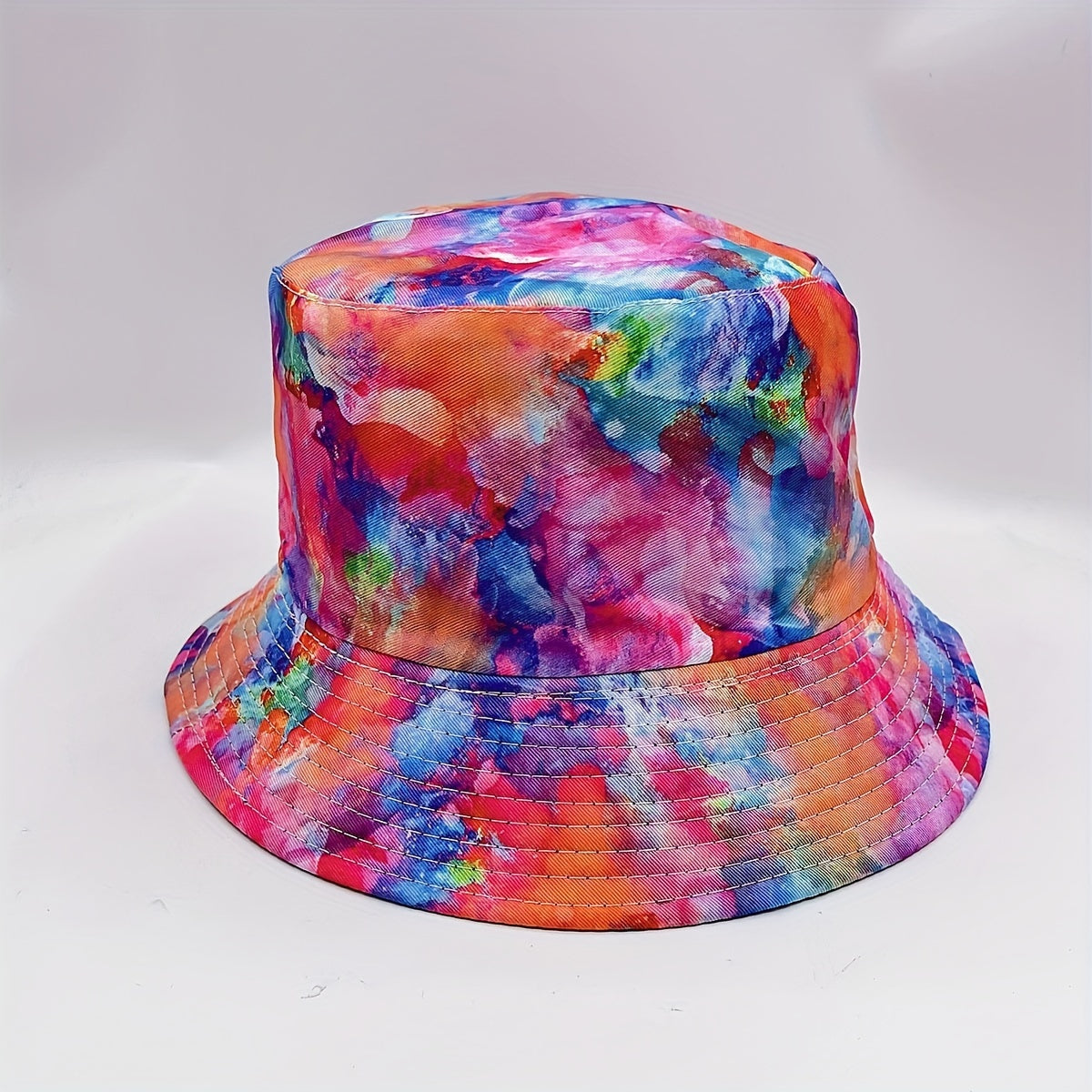 Oil Painting Print Bucket Hat Reversible Red Tie Dye Graffiti