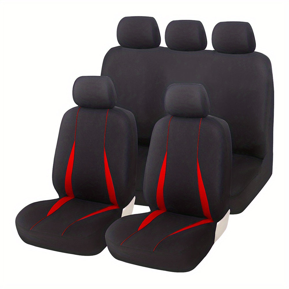 9pcs Seat Covers Safe for Air Bags Various Grey Red