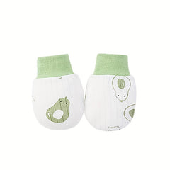 6pairs Newborn Cartoon Polka Dot Plaid Thin Mittens Anti Eating Hand Gloves