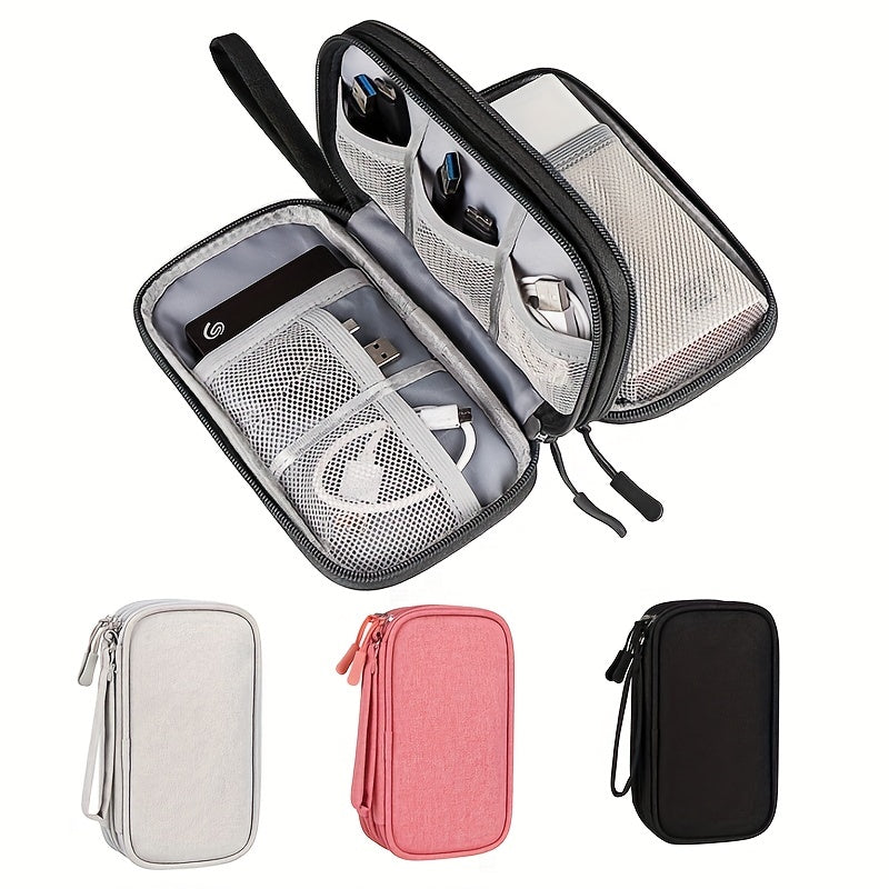 Travel Cable Bag Pouch Double Layer Lightweight Organizer