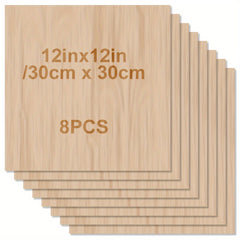 Wood Sheets 12x12x1/12 Inch 2mm Thick Unfinished Squares Wood Boards