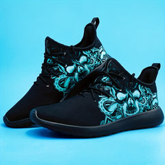 Men's Rock Skull Print Breathable Walking Shoes