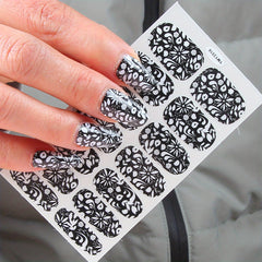 Flower Pattern Nail Polish Stickers Self Adhesive Decal Strips