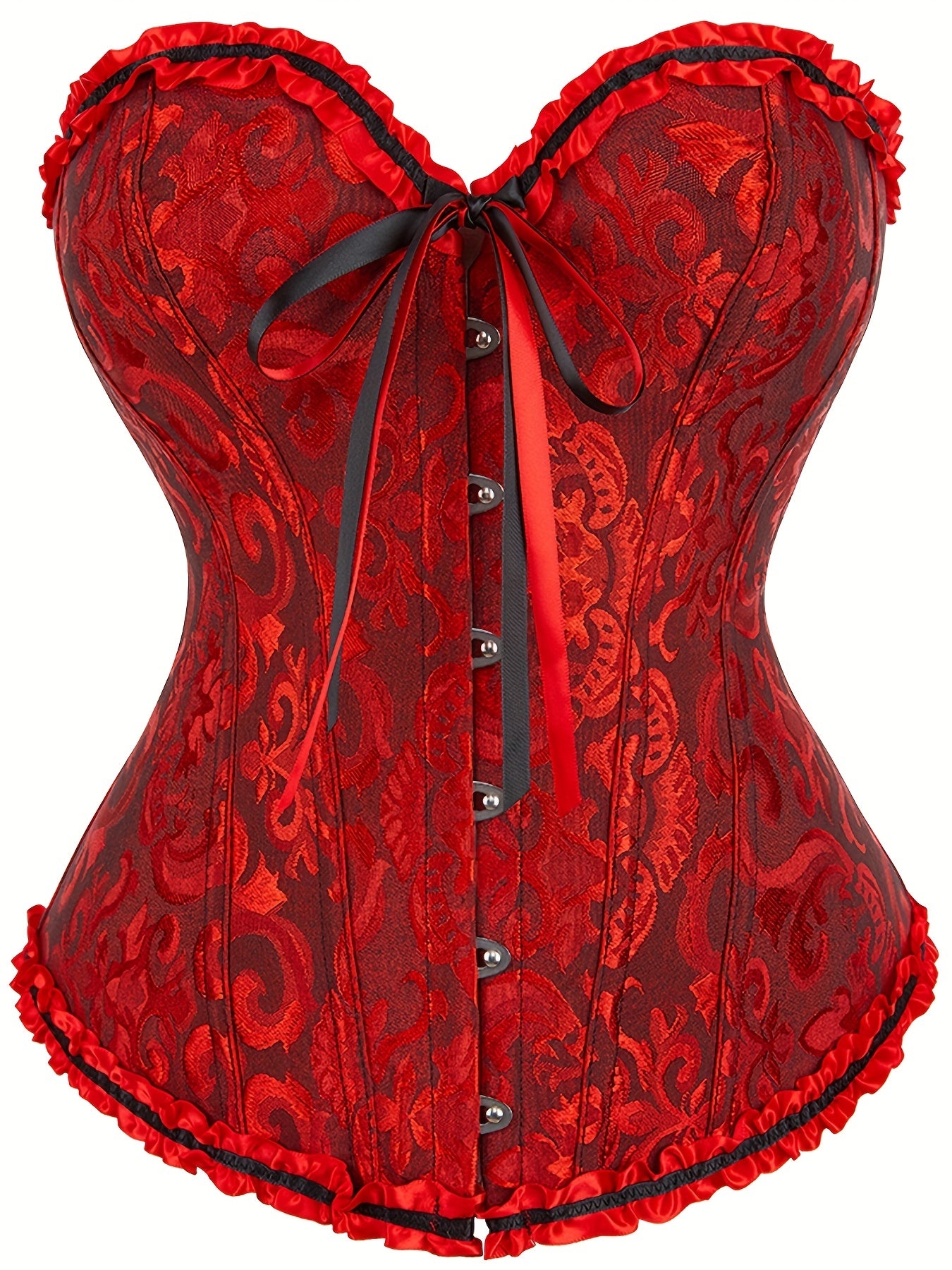 Baroque Jacquard Frill Trim Corset