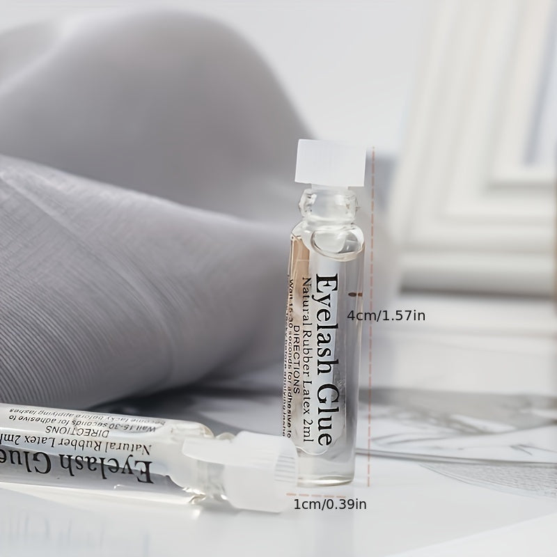 False Eyelashes Glue 2ml Mini Flat Tube Transparent Waterproof Latex Antifreeze