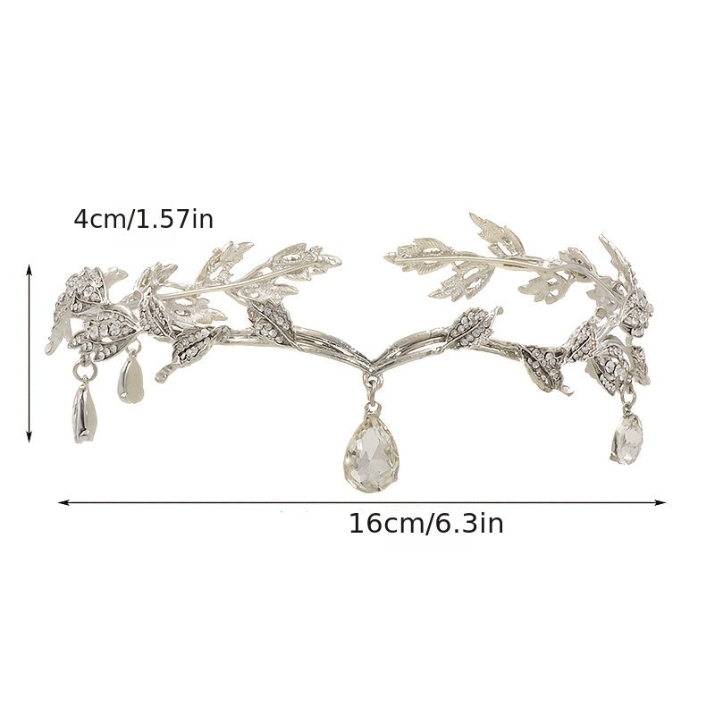 Rhinestone Leaf Crown Headband Bridal Wedding Party Favor Decorations