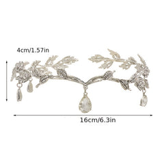 Rhinestone Leaf Crown Headband Bridal Wedding Party Favor Decorations