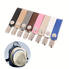 PU Leather Hat Clip Casual Solid Hat Clip For Travel Handbag Backpack