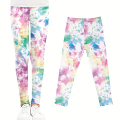 Girls Tie Dye Fleece Leggings Footless Tights Ants Bottom Kids Clothes
