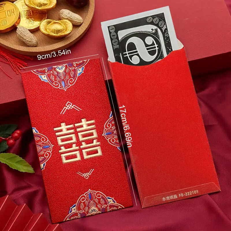 6pcs Lucky Red Envelopes Chinese Wedding Packets
