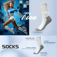 6 Pairs Men's Outdoor Sweat Absorbing Mid-calf Socks