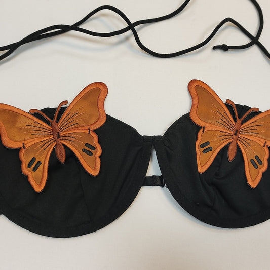 Sexy Butterfly Appliques Tie Backless Cami Top