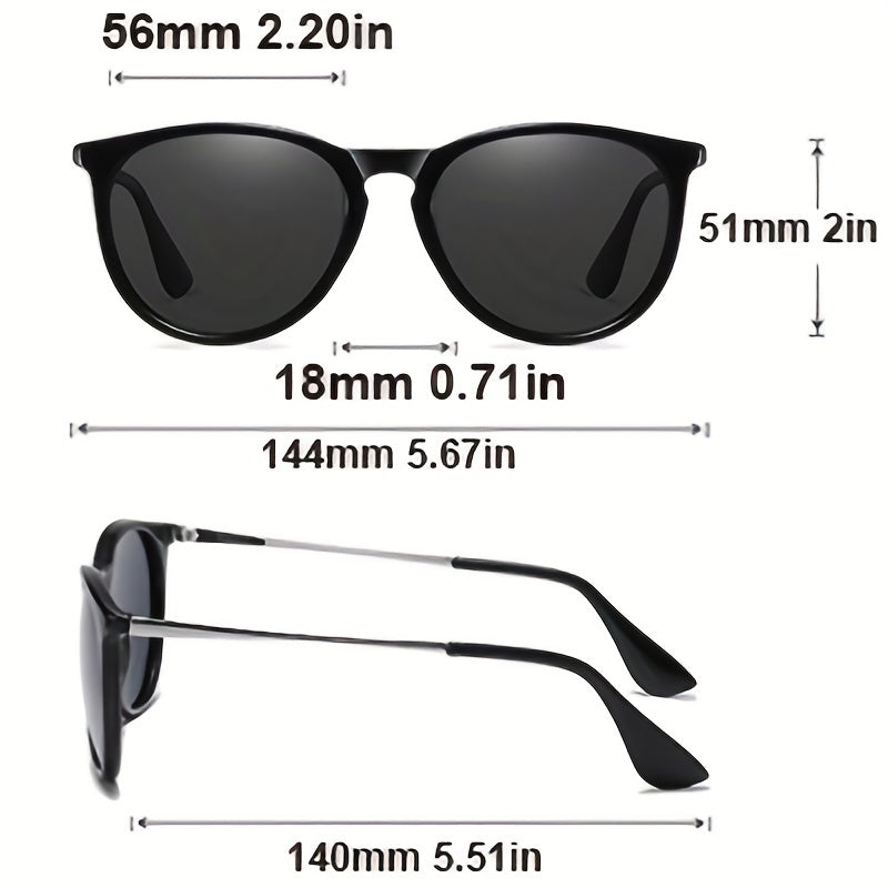 AORON Round Frame Polarized Sunglasses with Colorful Film