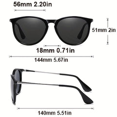 AORON Round Frame Polarized Sunglasses with Colorful Film