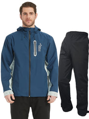 Men's Waterproof Rain Jacket Set - Windproof Lightweight Adventure Gear