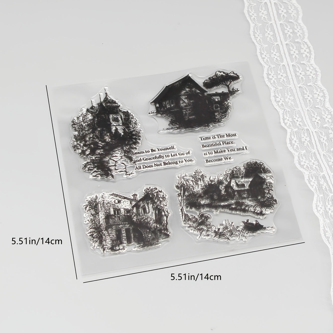 1pc Scenery House Silicone Seal Stamp for DIY Scrapbooking Albums
