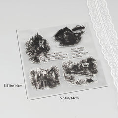 1pc Scenery House Silicone Seal Stamp for DIY Scrapbooking Albums