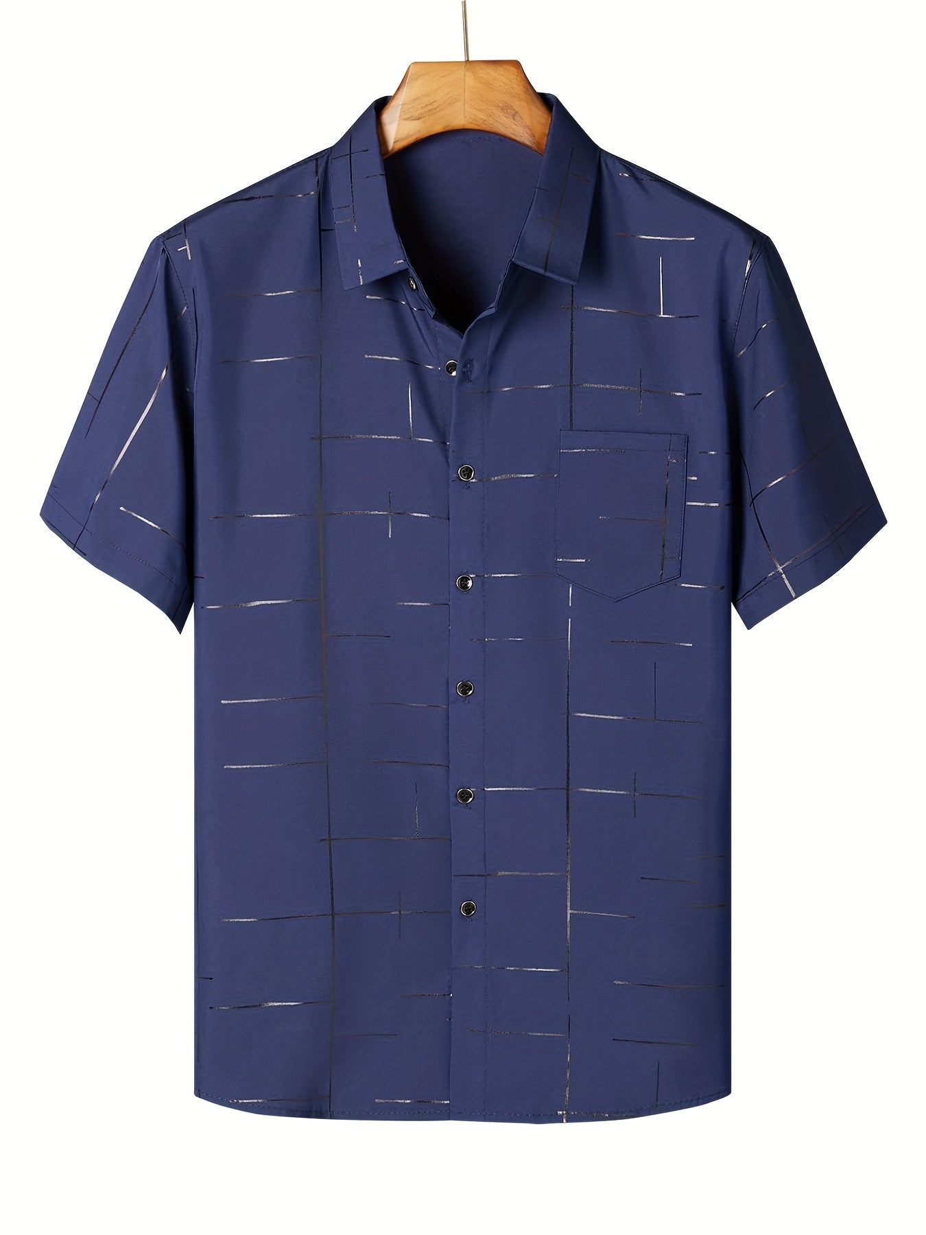 Men's Casual Button Up Shirt Short Sleeve Summer Top