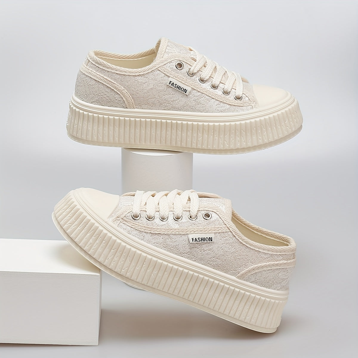 Women's Lace Up Canvas Shoes Casual Comfy Sneakers