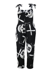 Plus Size Goth Jumpsuit Women's Skull Loose Fit Tank