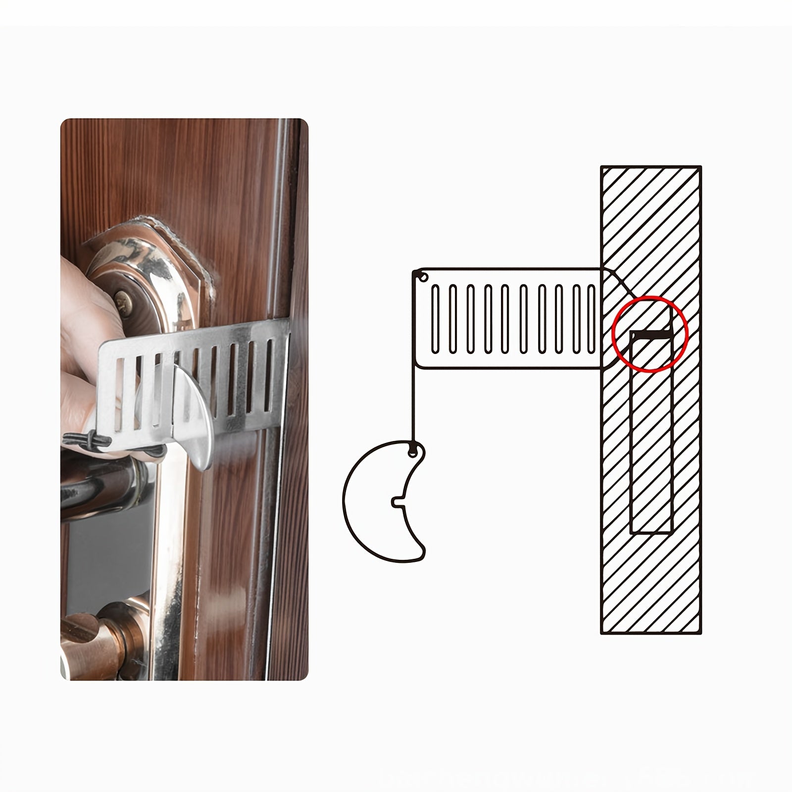 Portable Stainless Steel Door Stopper Punch Security Door Locker