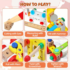 Animal Assembly Toolbox Wooden Toy Pretend Play Enhances Creativity